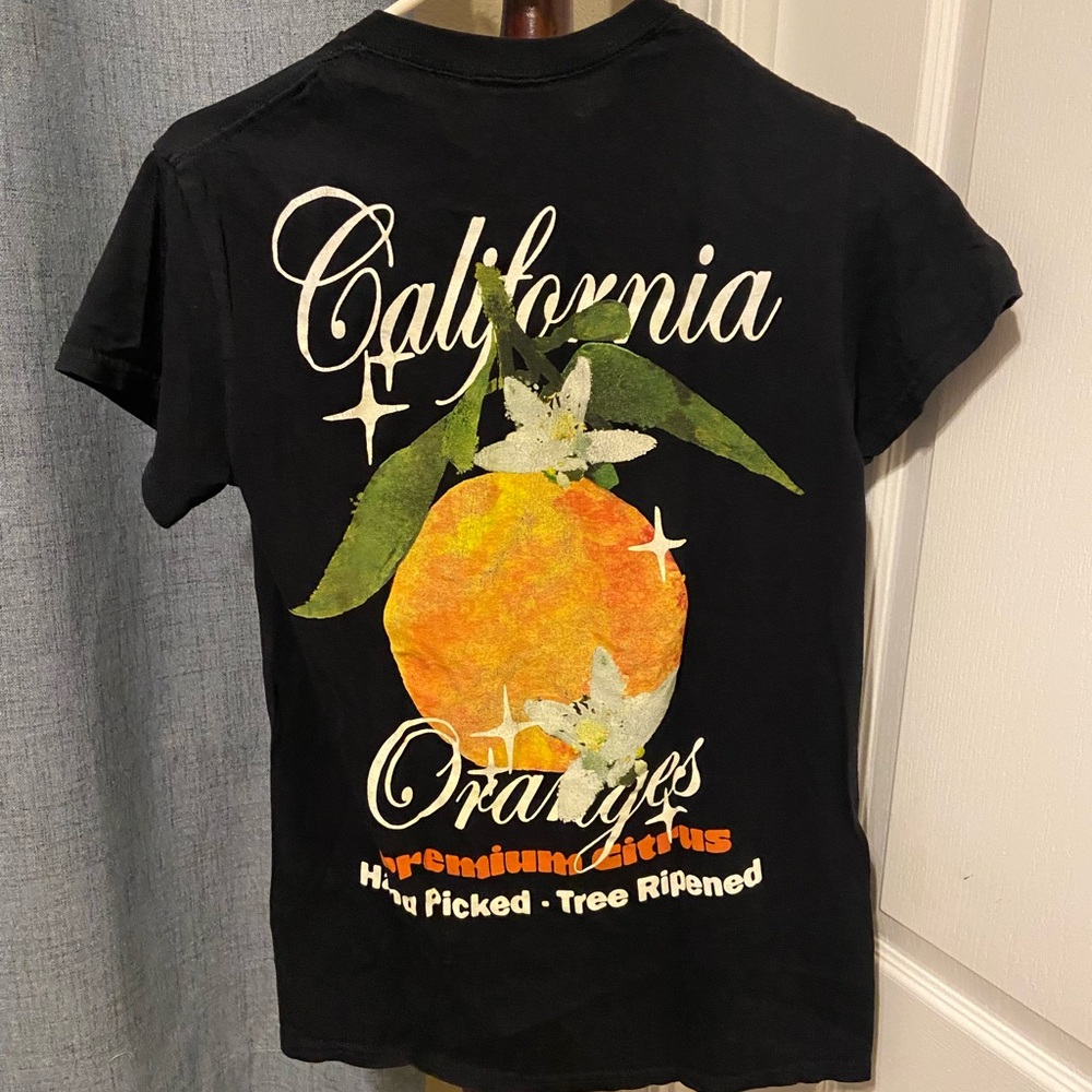 Strange Daze 100% Cotton California Oranges Graphic Short Sleeve T-Shirt Size S